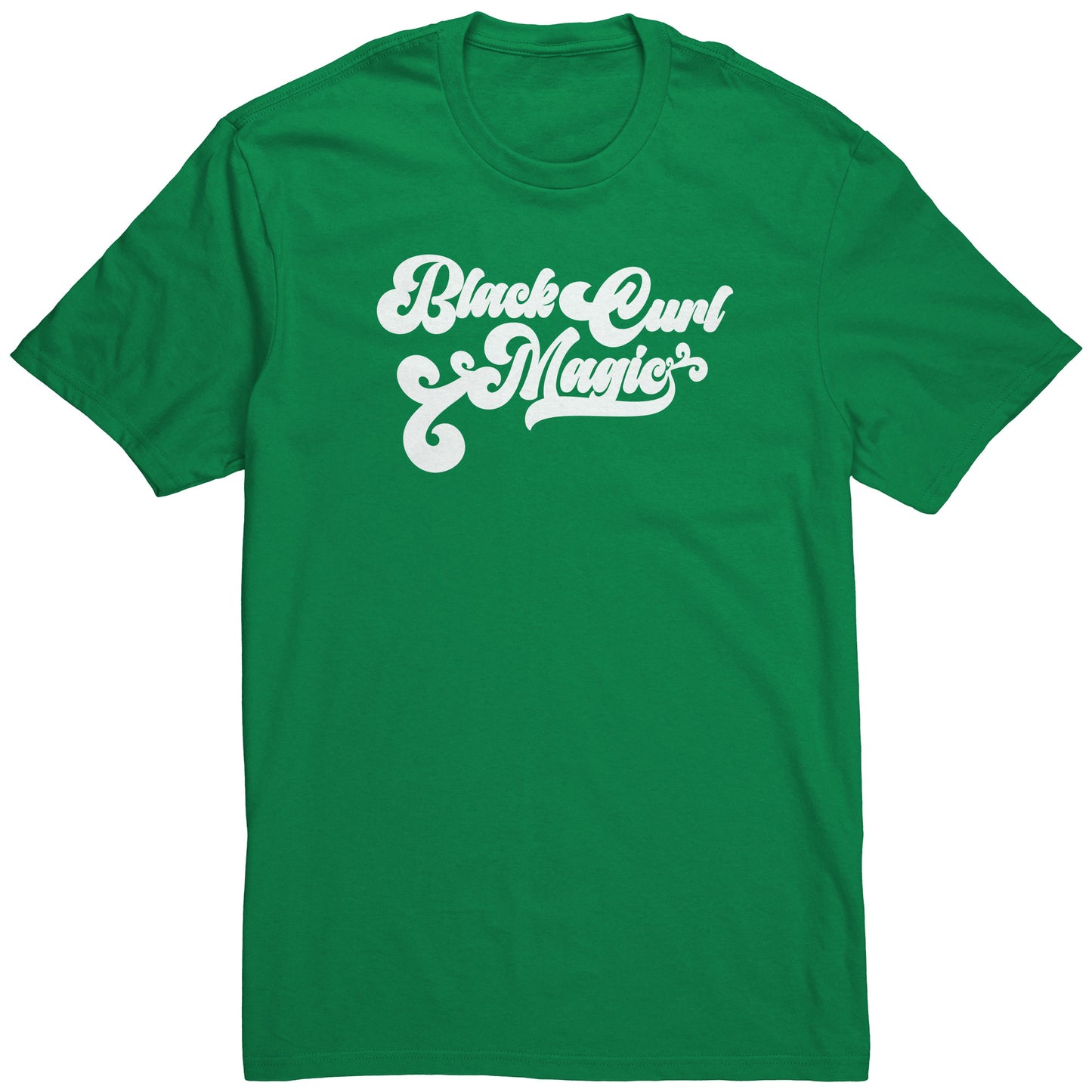 Adult Tee "Black Curl Magic" (white print)