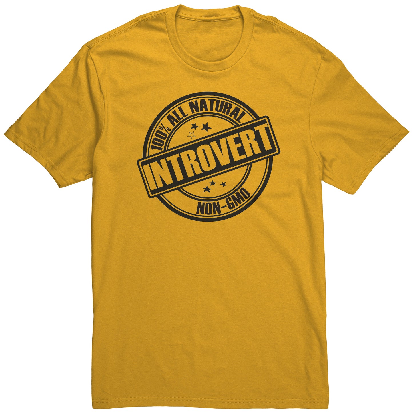 Adult Tee "100% All Natural Introvert" (black print)