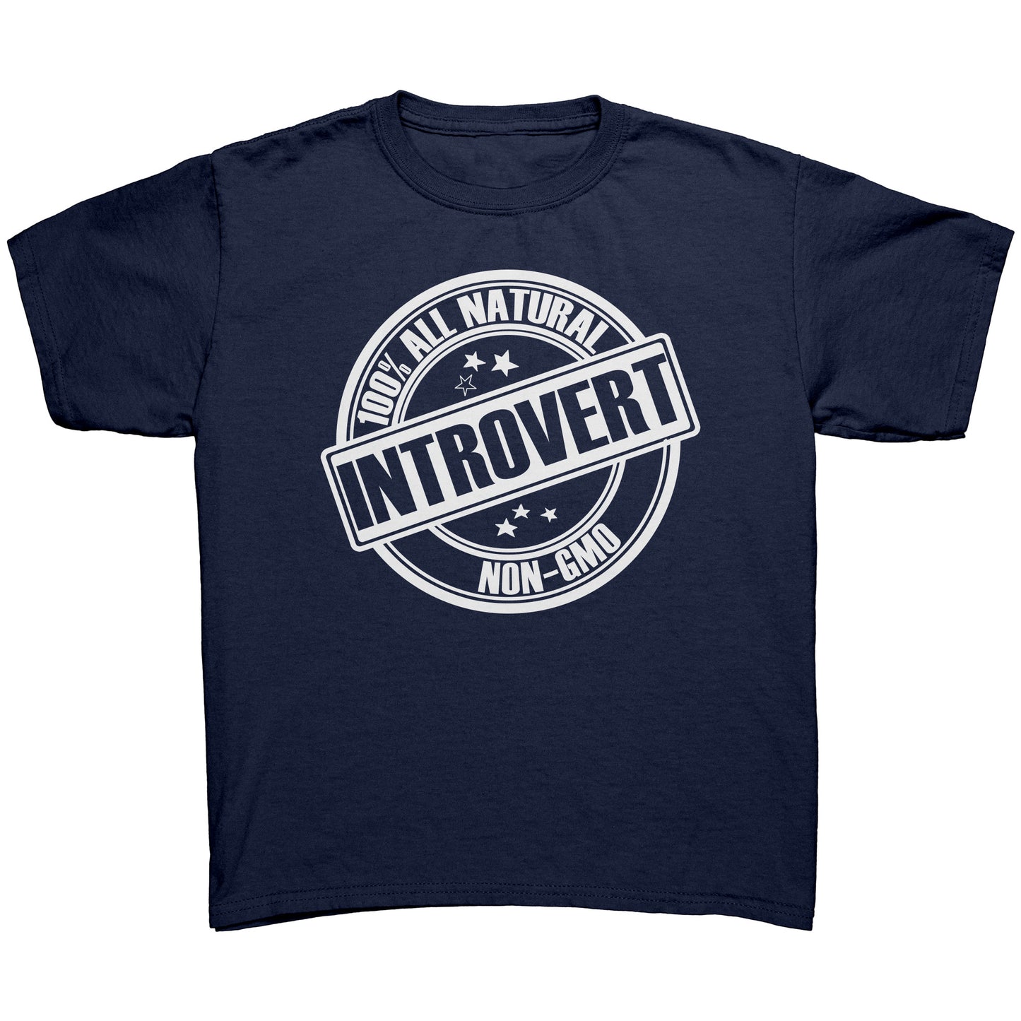 Youth Tee "100% All Natural Introvert" (white print)