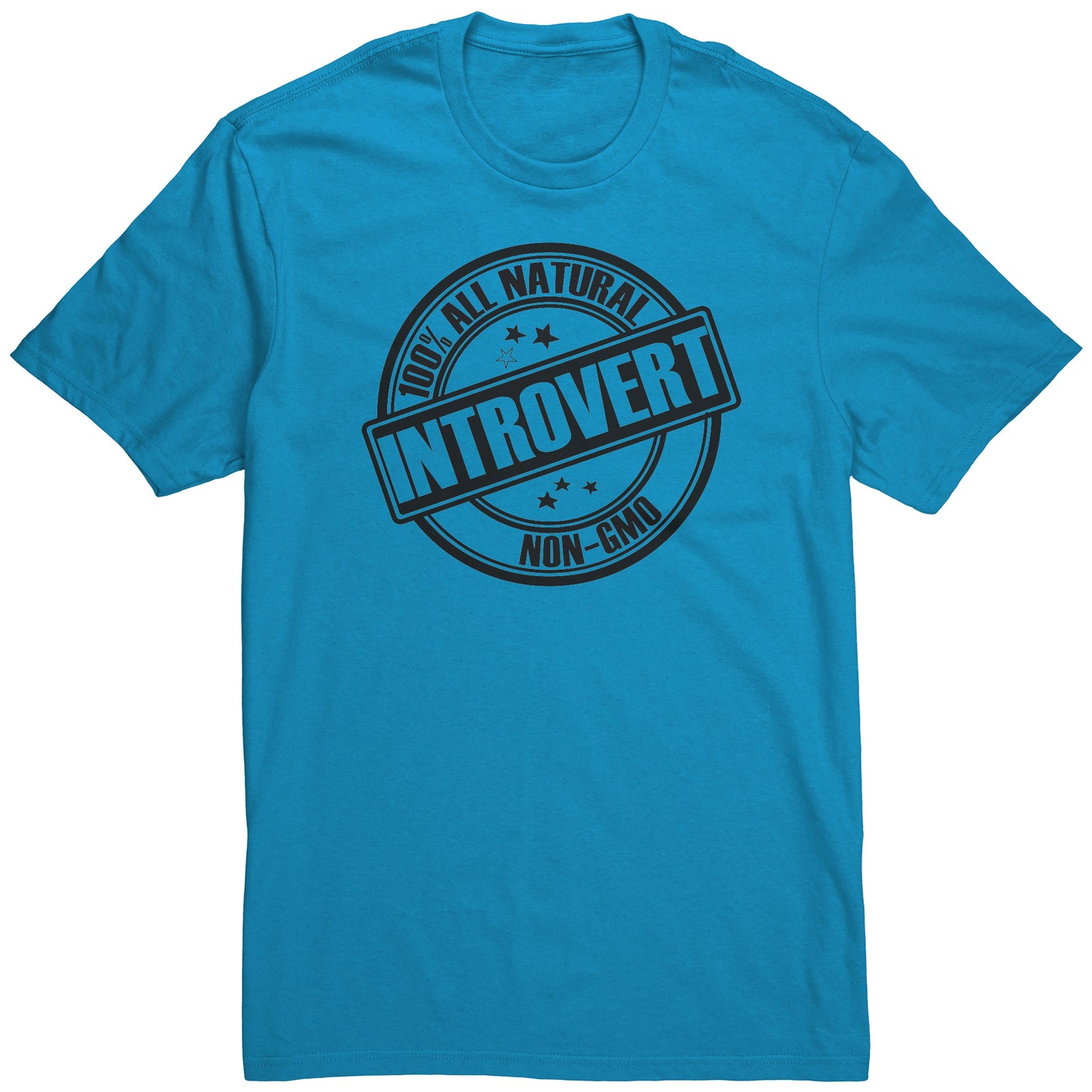 Adult Tee "100% All Natural Introvert" (black print)