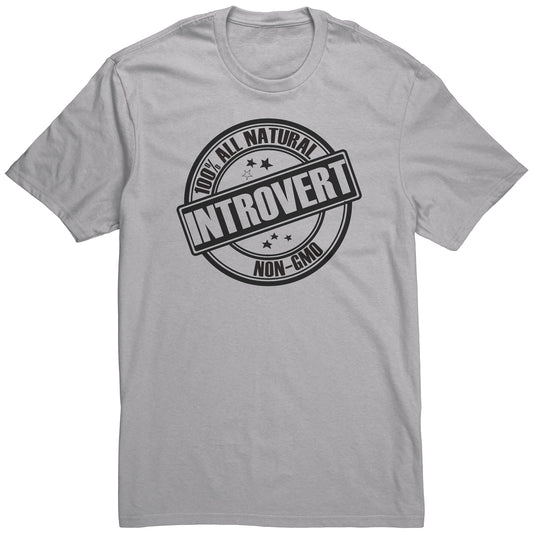 Adult Tee "100% All Natural Introvert" (black print)