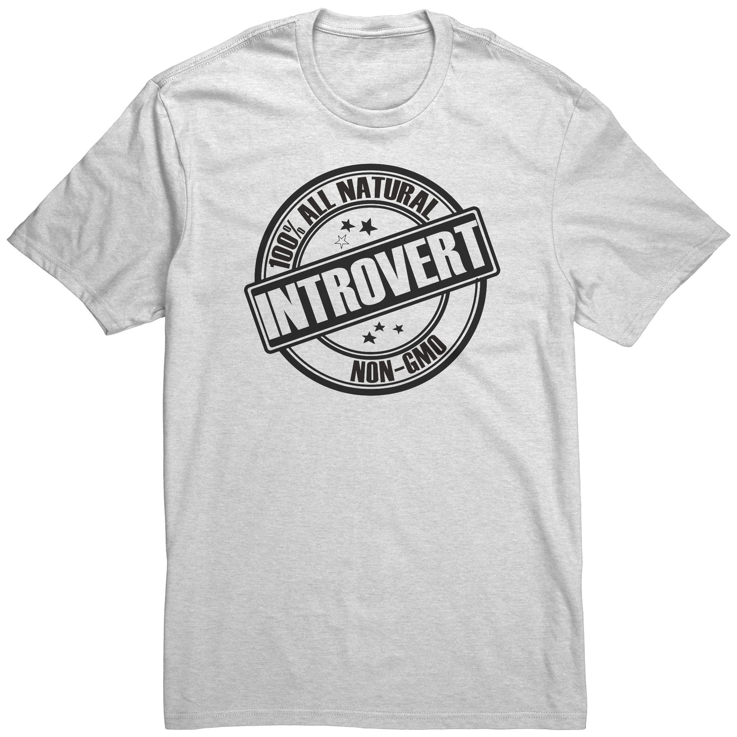 Adult Tee "100% All Natural Introvert" (black print)