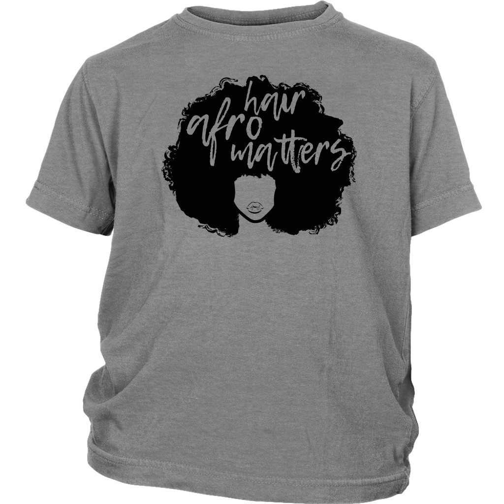 Youth & Adult Tee "Afro Hair Matters" (black ink)