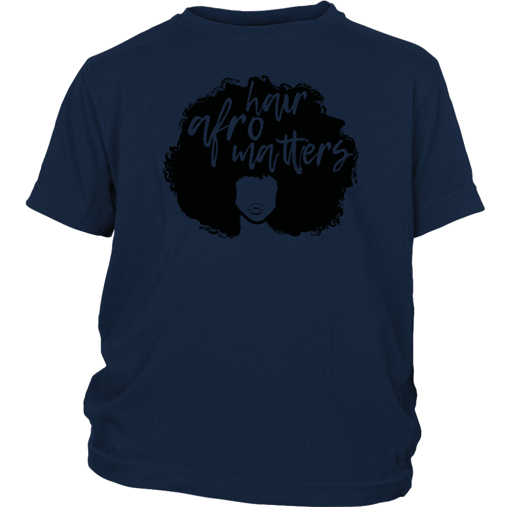 Youth & Adult Tee "Afro Hair Matters" (black ink)