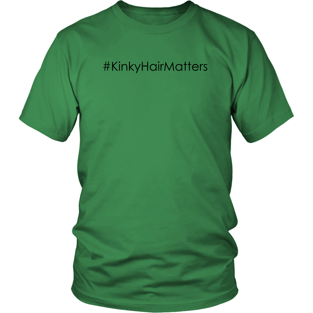 Youth & Adult Tee "#KinkyHairMatters" (black print)