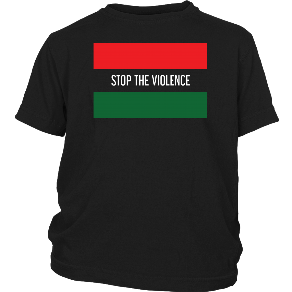 Youth & Adult Tee "Stop The Violence" (white ink)