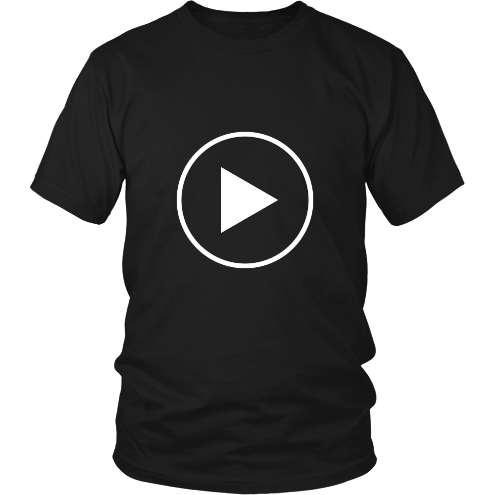 Youth & Adult Tee "Press Play" (white print)