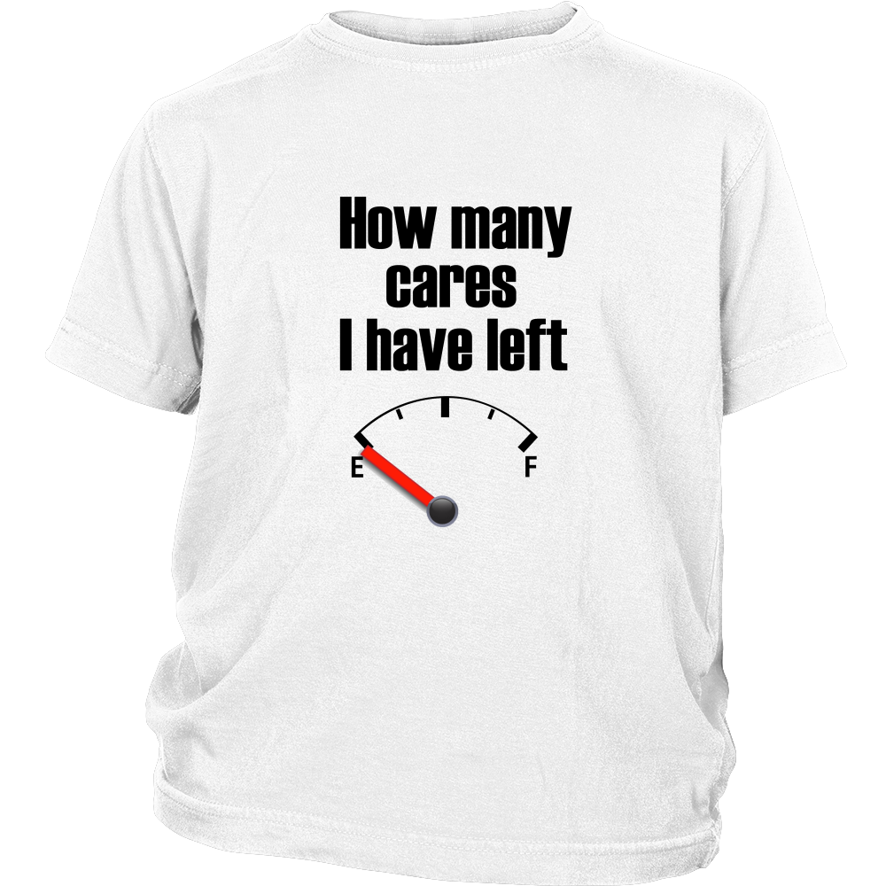 Youth & Adult Tee "Zero Cares" (black print)