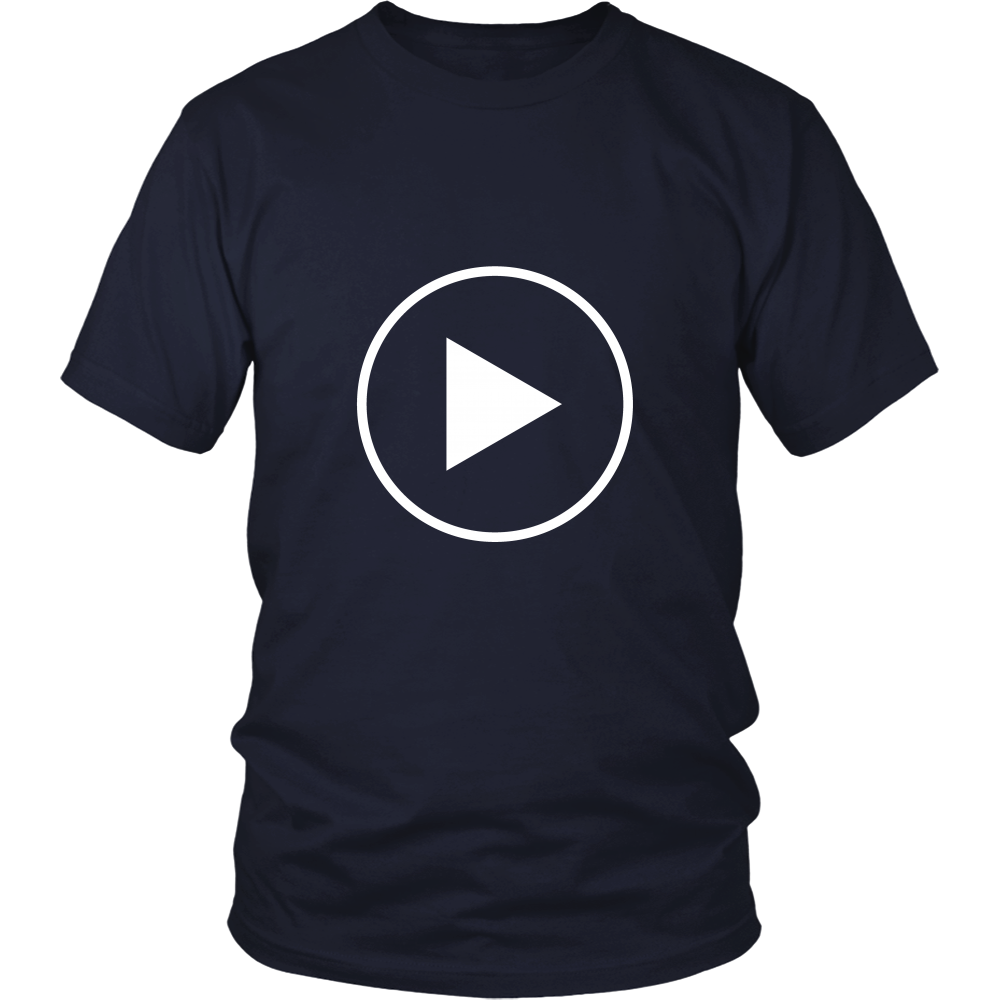 Youth & Adult Tee "Press Play" (white print)