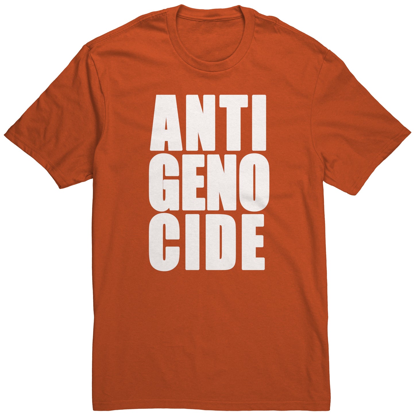 Adult Tee "Anti Genocide" (white print)