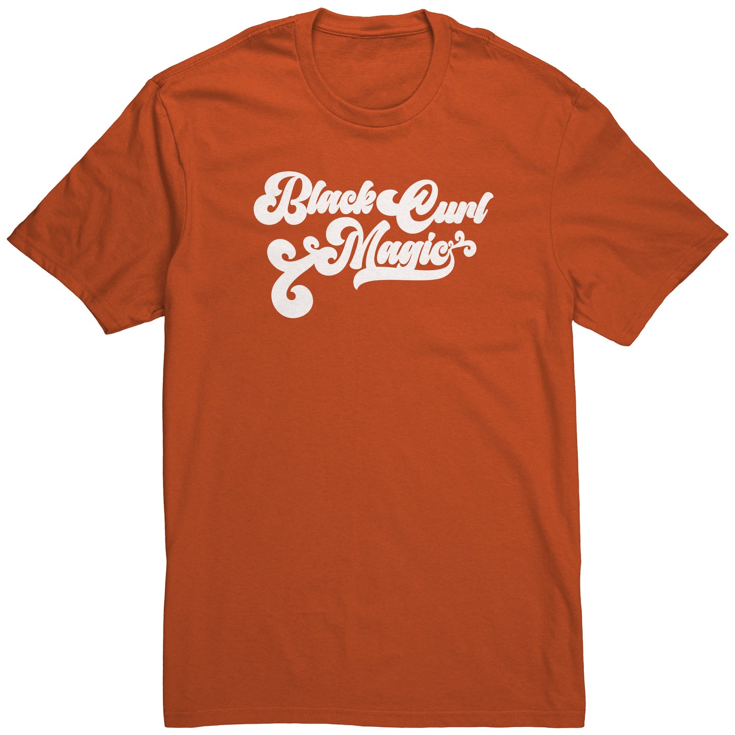 Adult Tee "Black Curl Magic" (white print)
