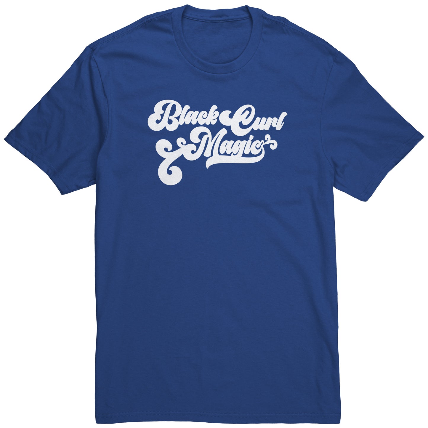 Adult Tee "Black Curl Magic" (white print)