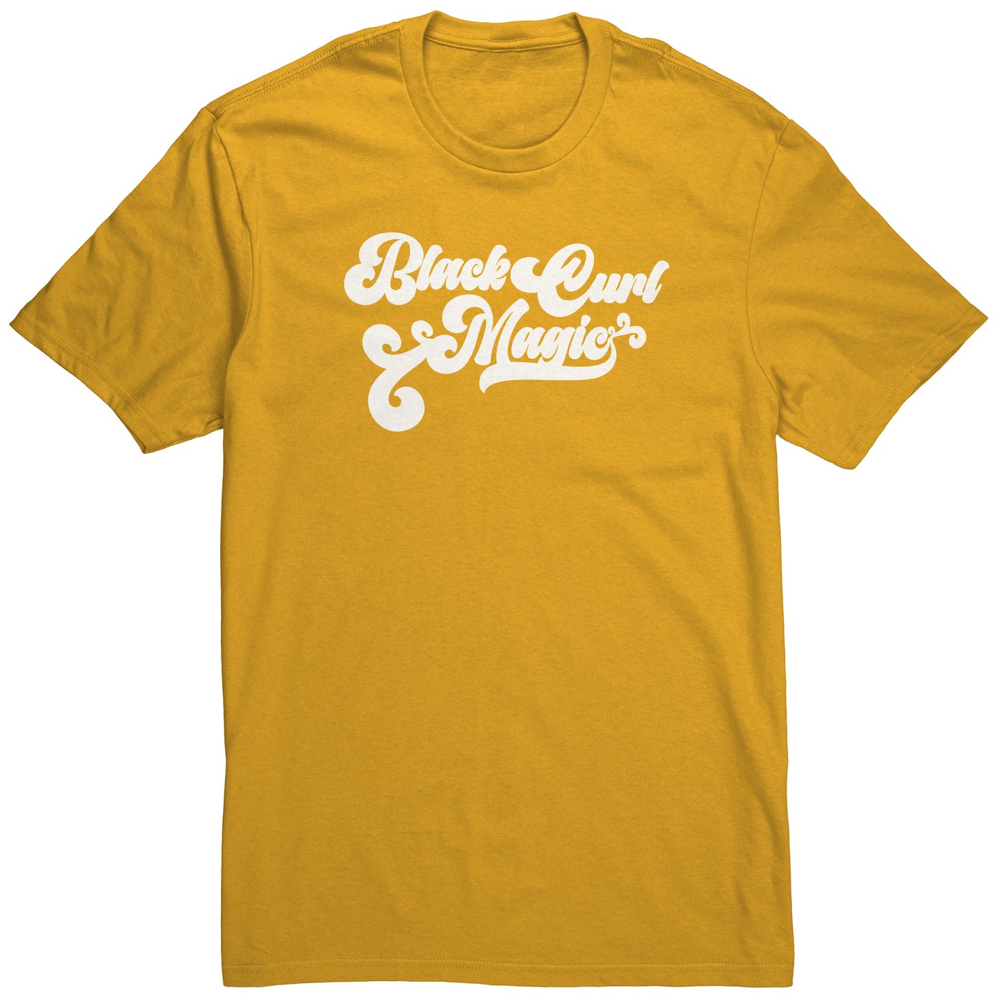 Adult Tee "Black Curl Magic" (white print)