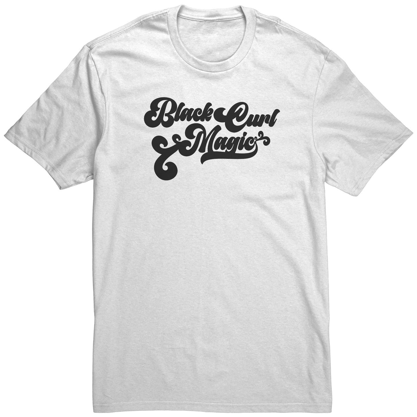 Adult Tee "Black Curl Magic" (black print)