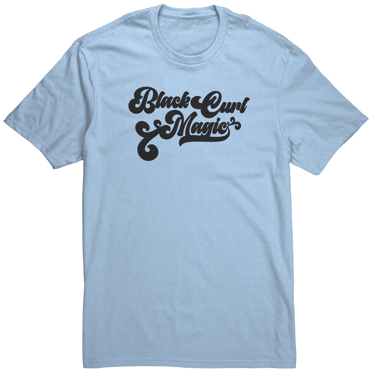 Adult Tee "Black Curl Magic" (black print)