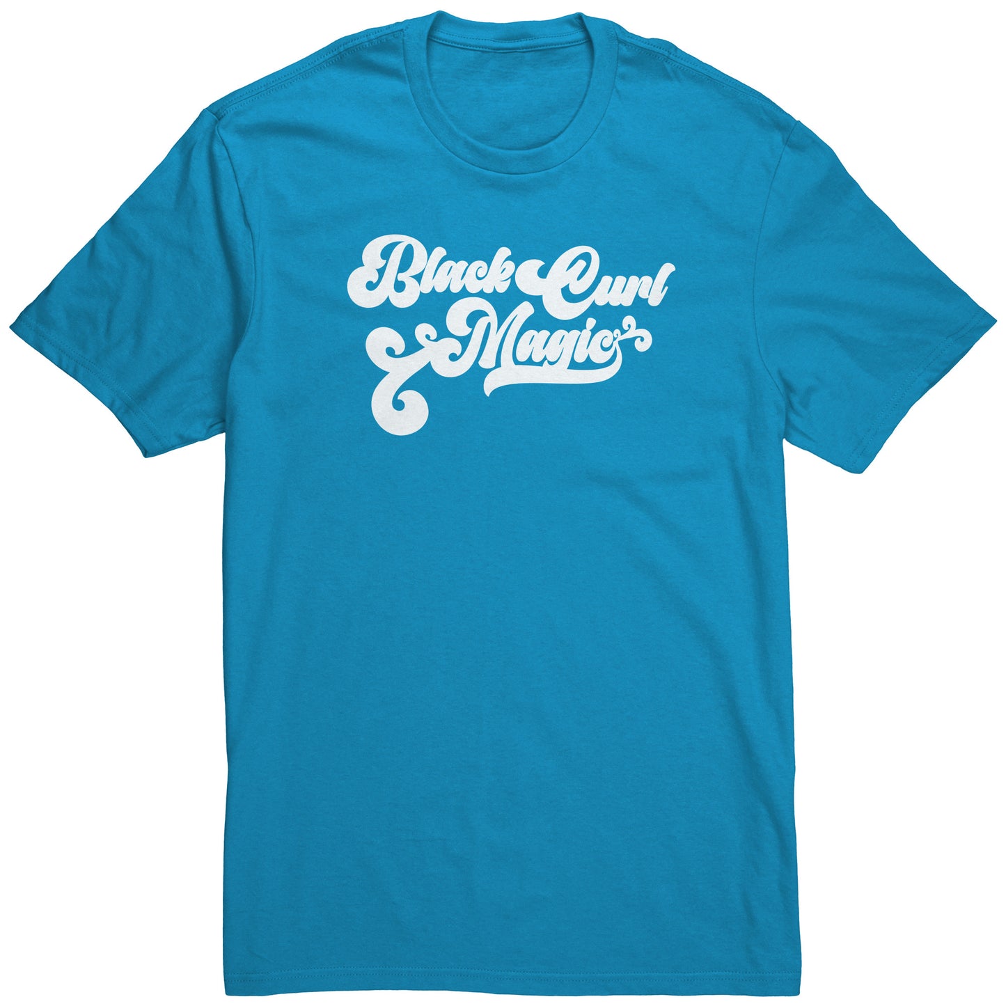 Adult Tee "Black Curl Magic" (white print)