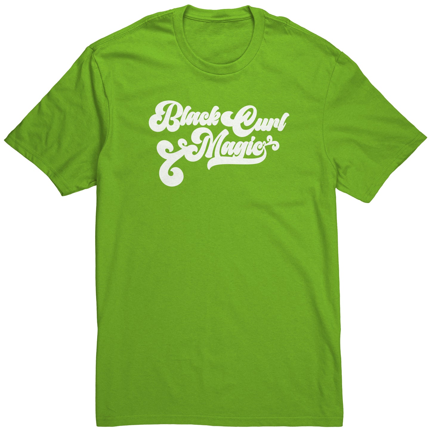 Adult Tee "Black Curl Magic" (white print)