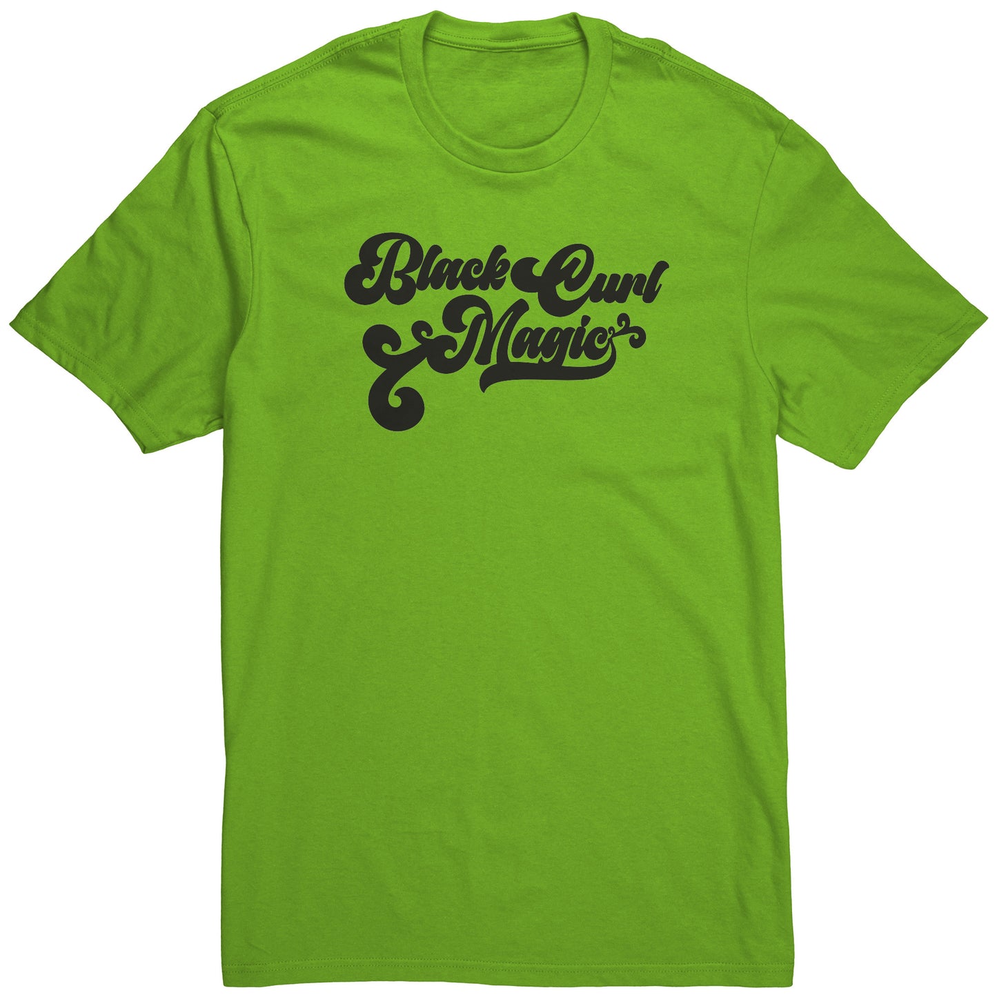 Adult Tee "Black Curl Magic" (black print)