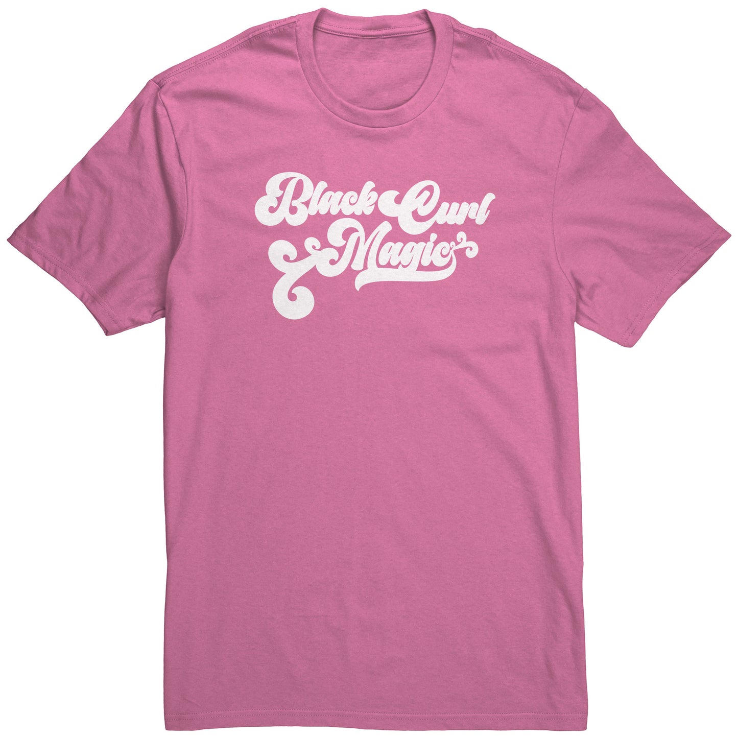 Adult Tee "Black Curl Magic" (white print)