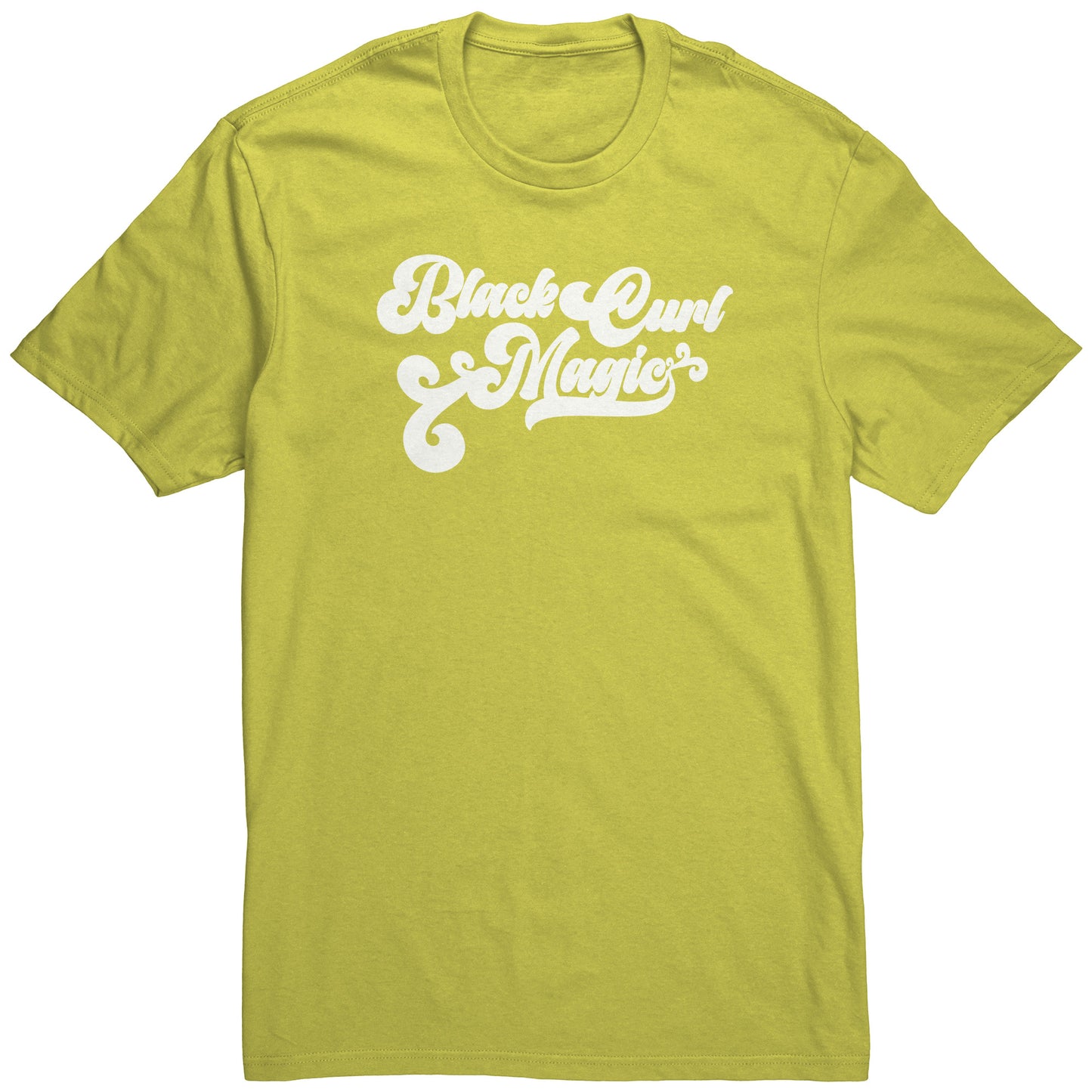Adult Tee "Black Curl Magic" (white print)