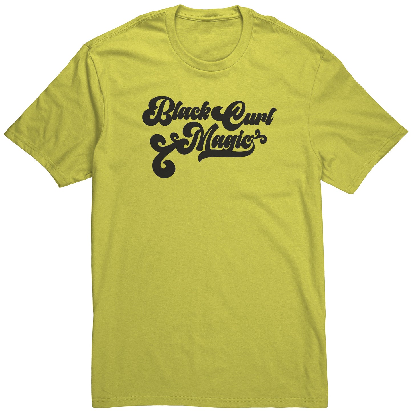 Adult Tee "Black Curl Magic" (black print)