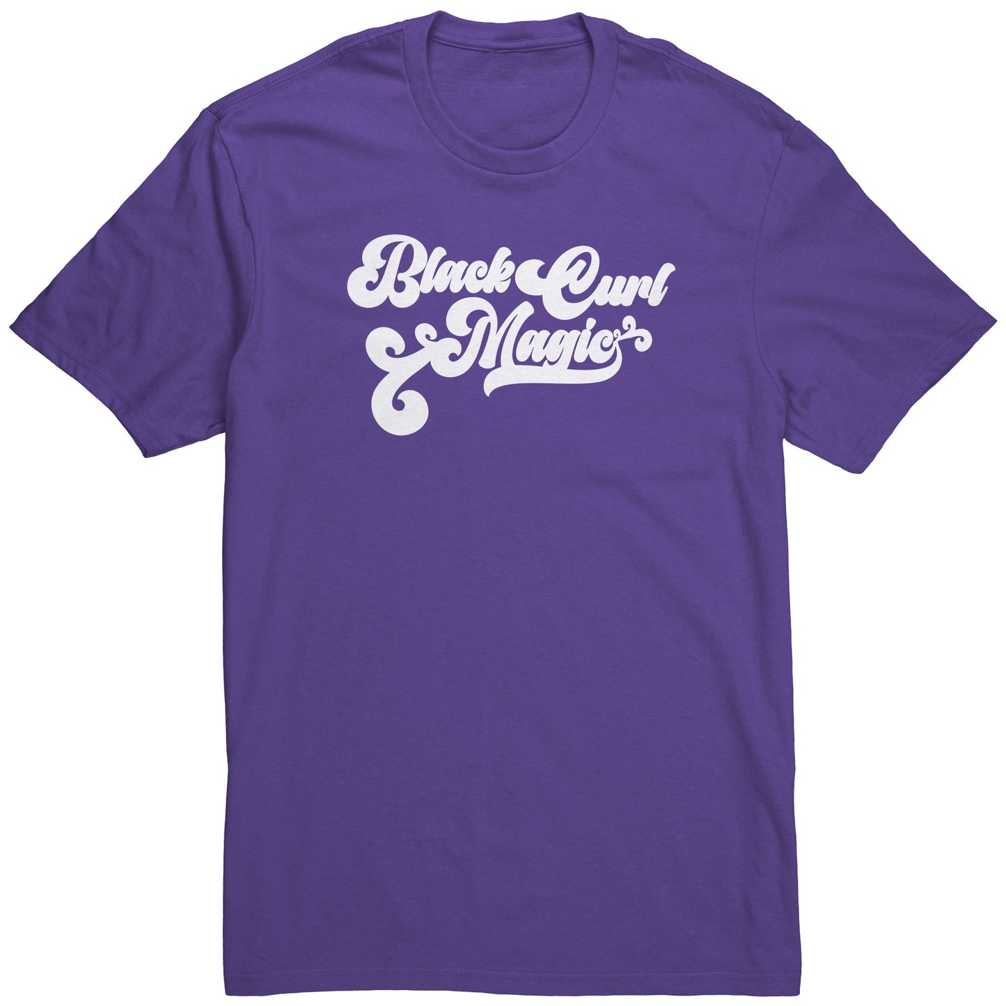 Adult Tee "Black Curl Magic" (white print)