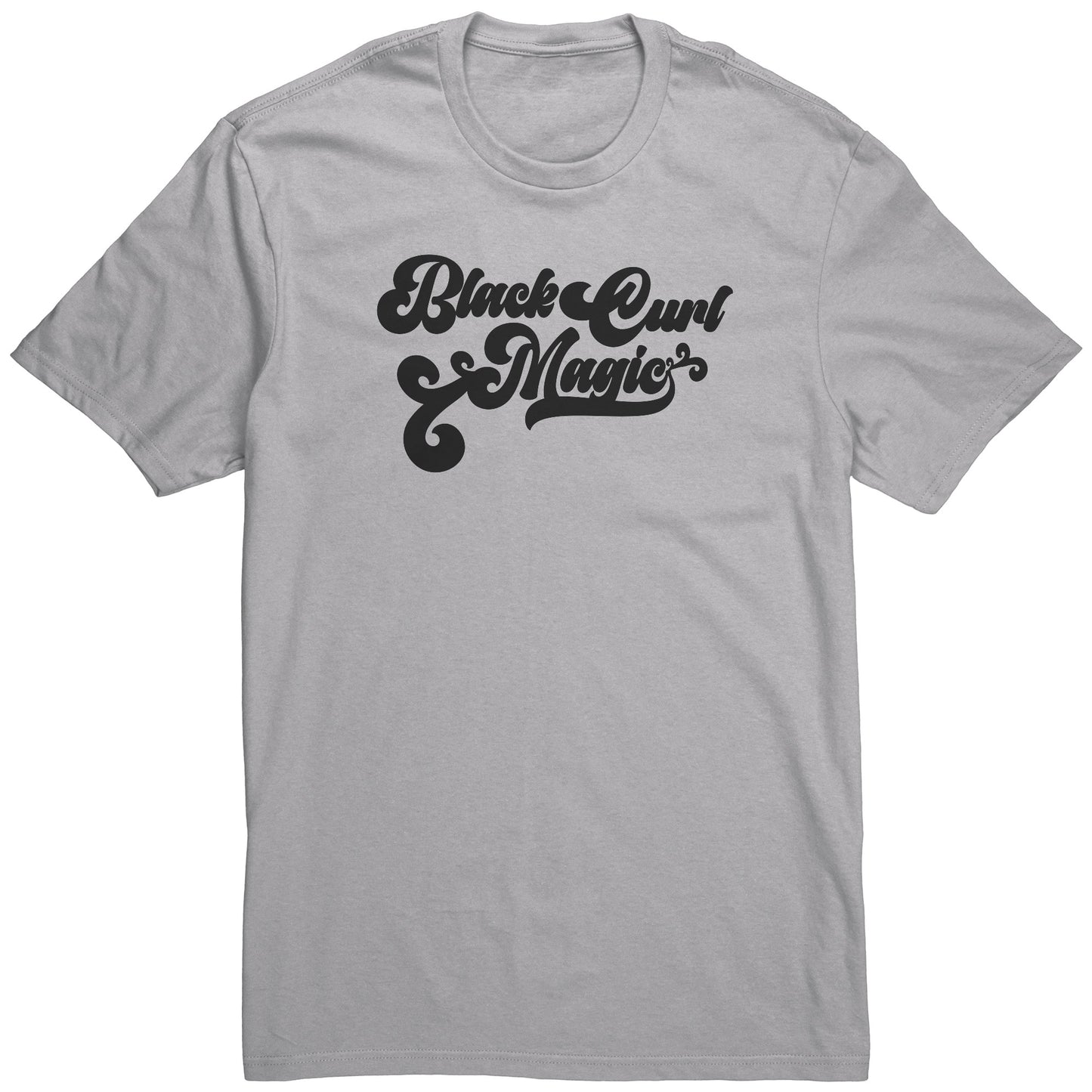 Adult Tee "Black Curl Magic" (black print)