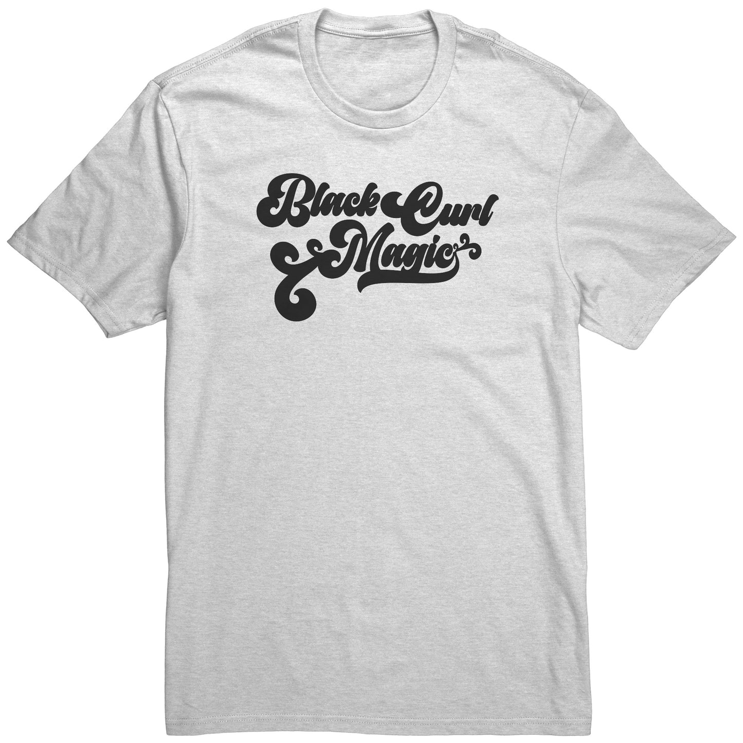 Adult Tee "Black Curl Magic" (black print)