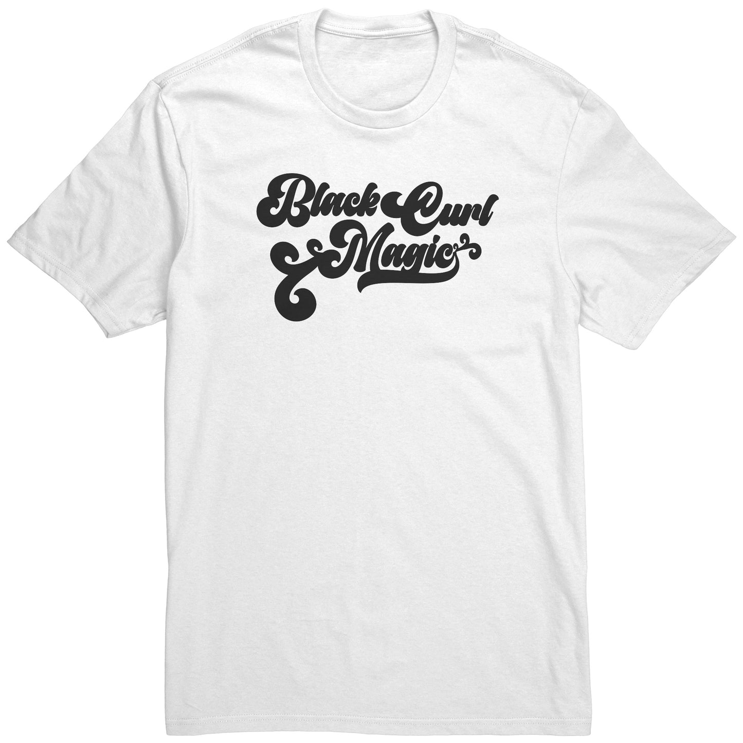 Adult Tee "Black Curl Magic" (black print)
