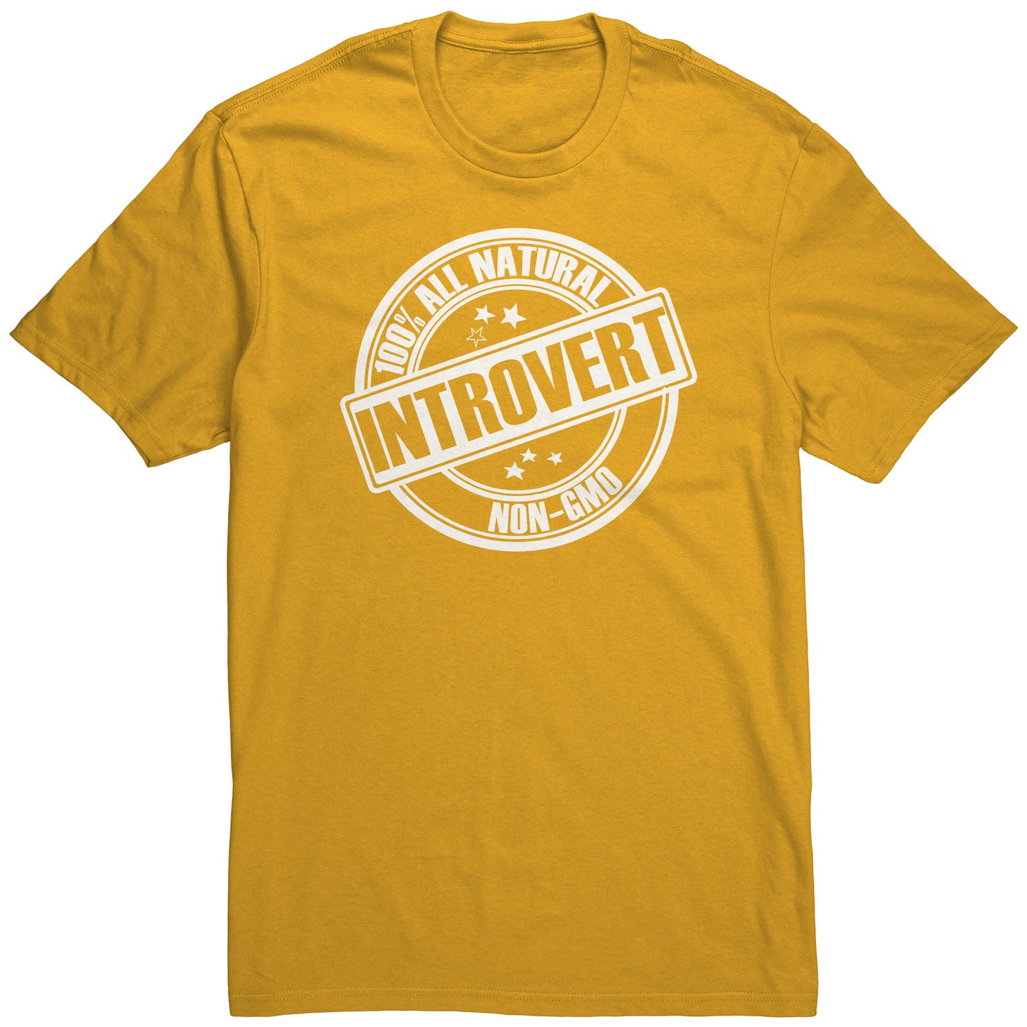 Adult Tee "100% All Natural Introvert" (white print)