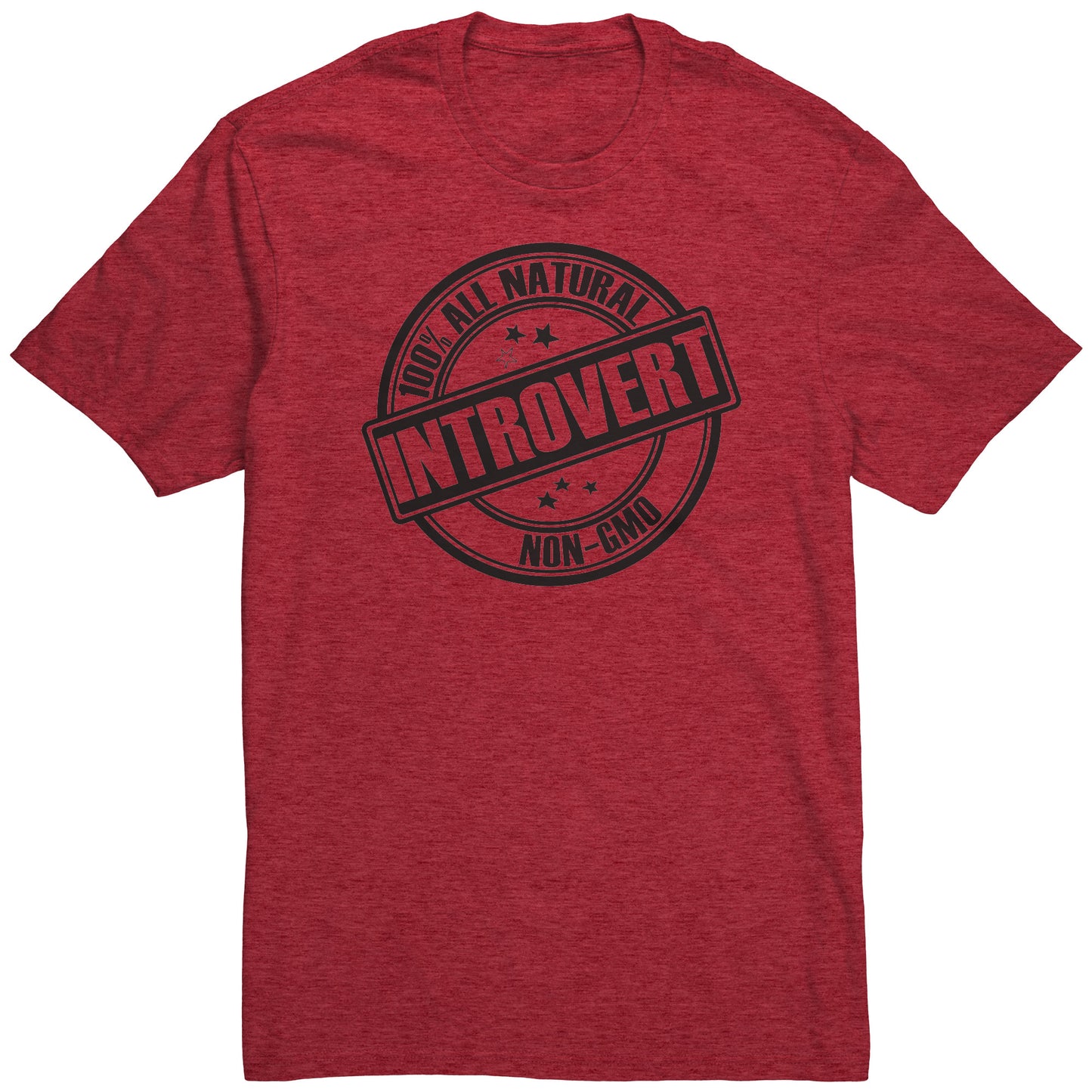 Adult Tee "100% All Natural Introvert" (black print)