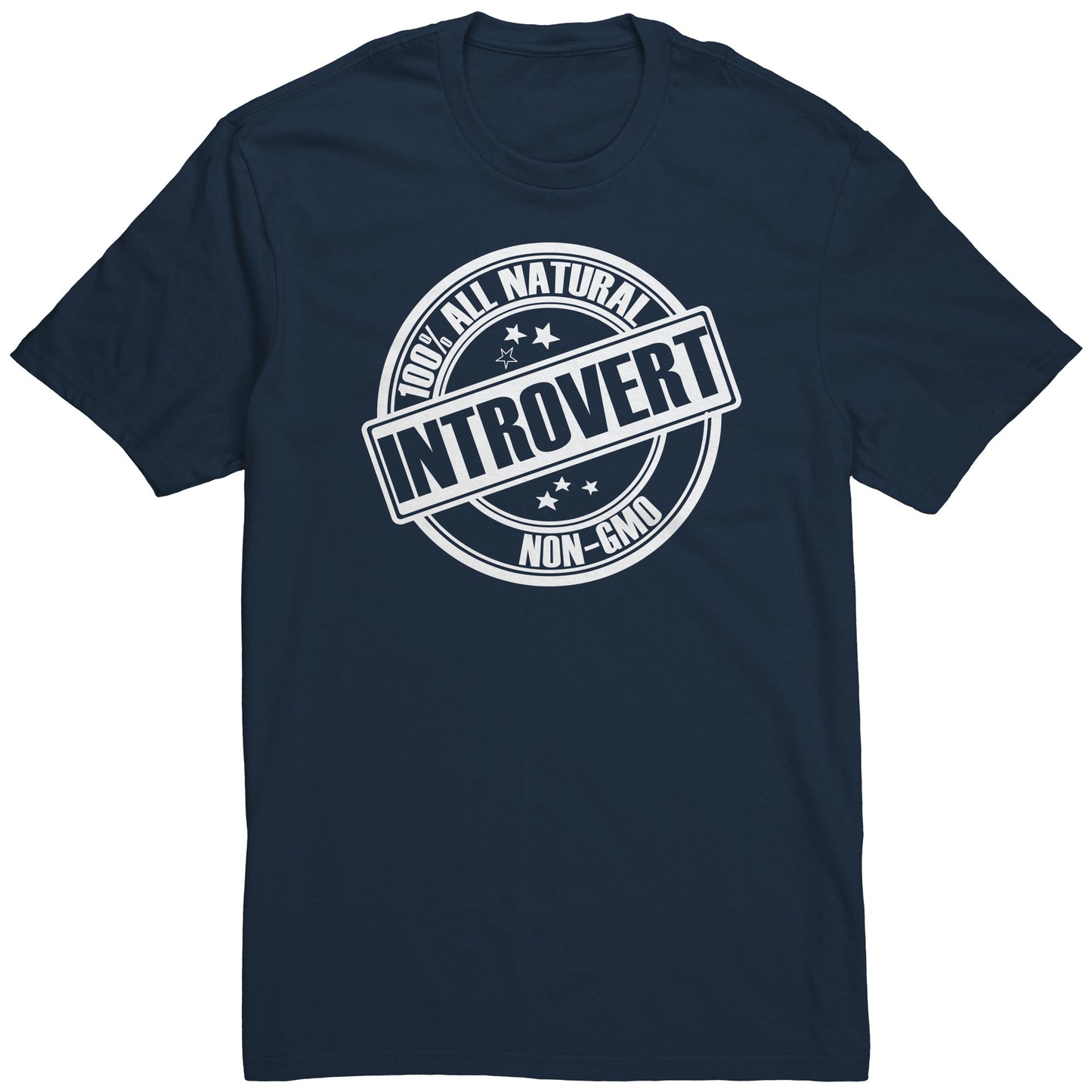 Adult Tee "100% All Natural Introvert" (white print)