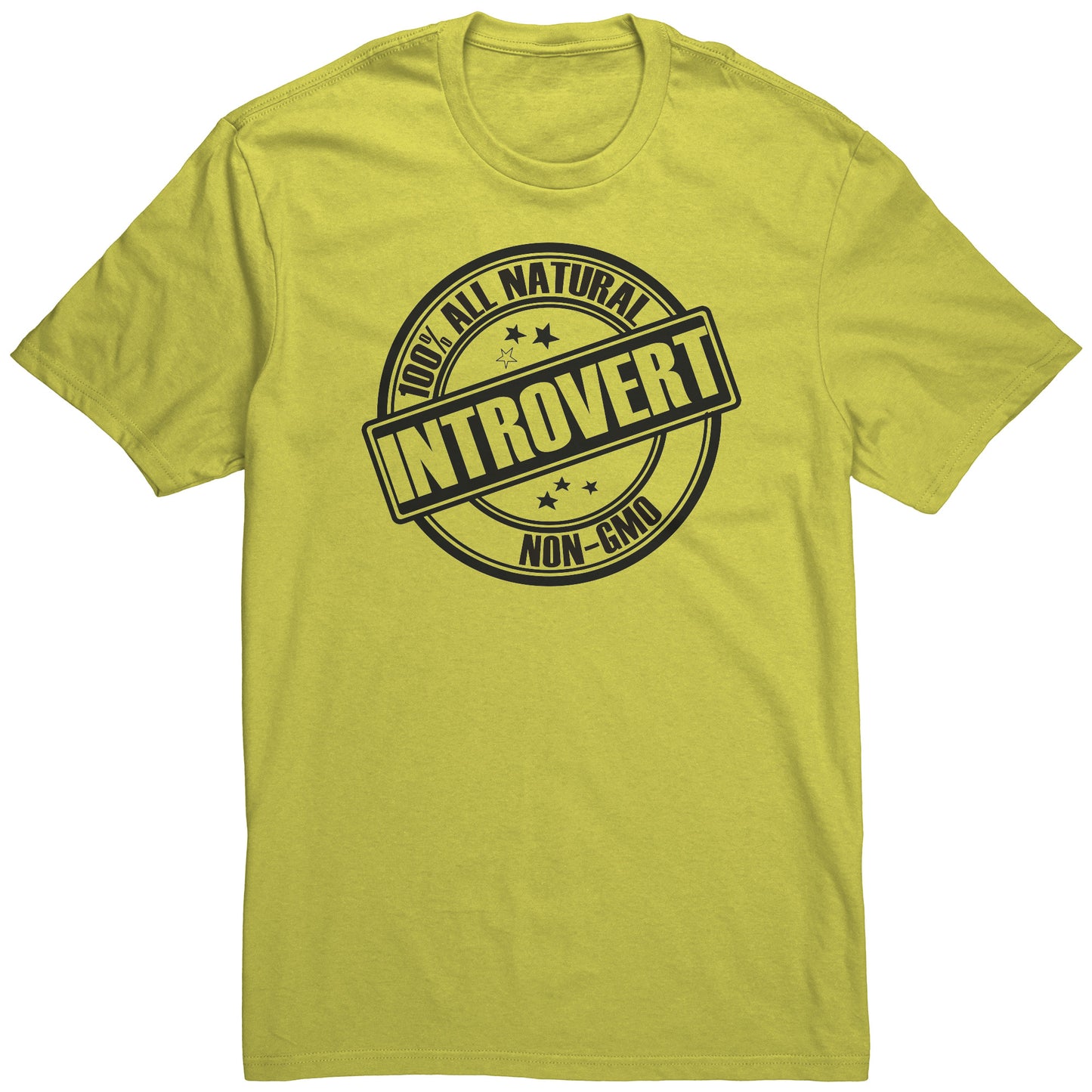 Adult Tee "100% All Natural Introvert" (black print)