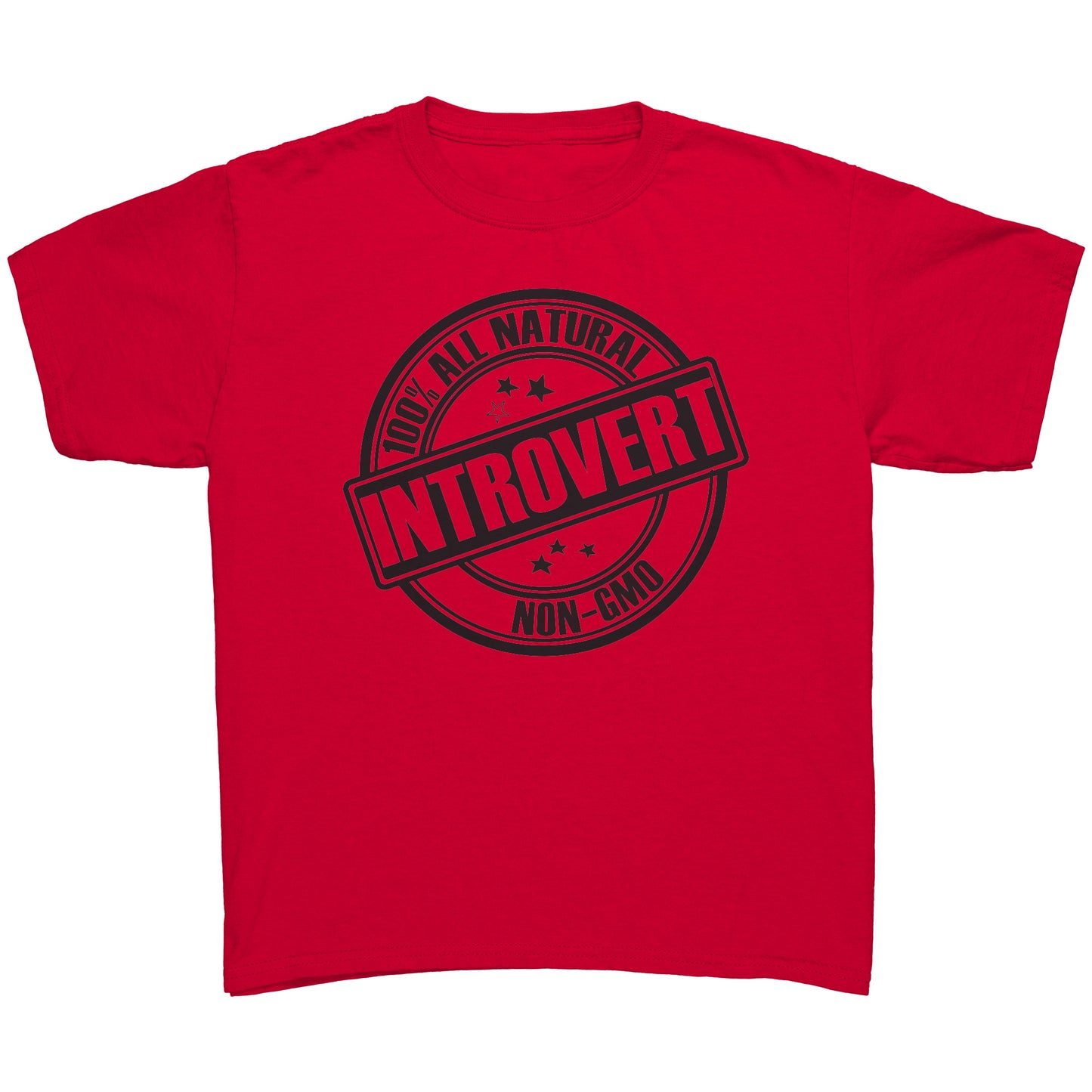 Youth Tee "100% All Natural Introvert" (black print)