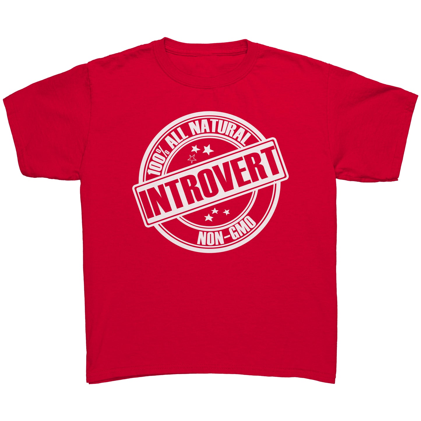 Youth Tee "100% All Natural Introvert" (white print)