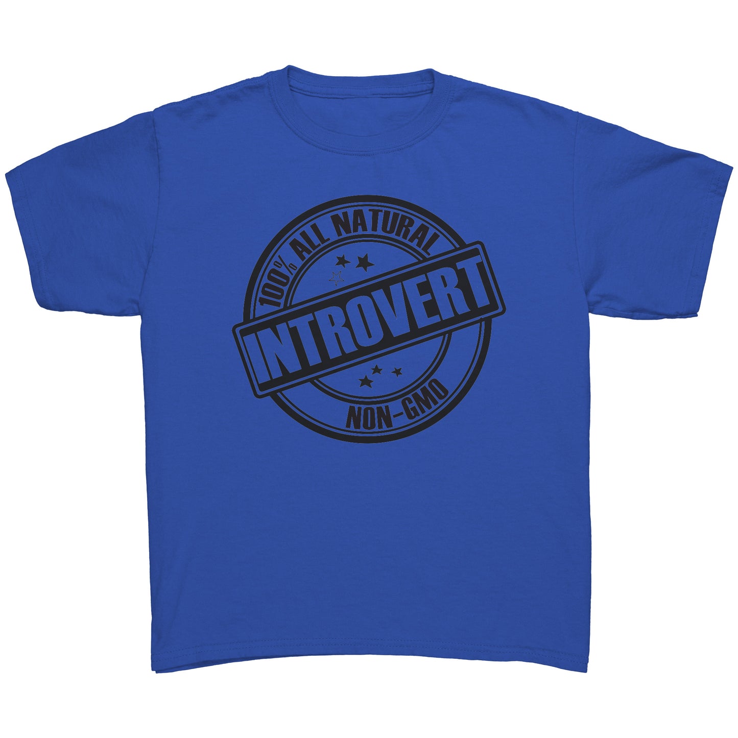 Youth Tee "100% All Natural Introvert" (black print)