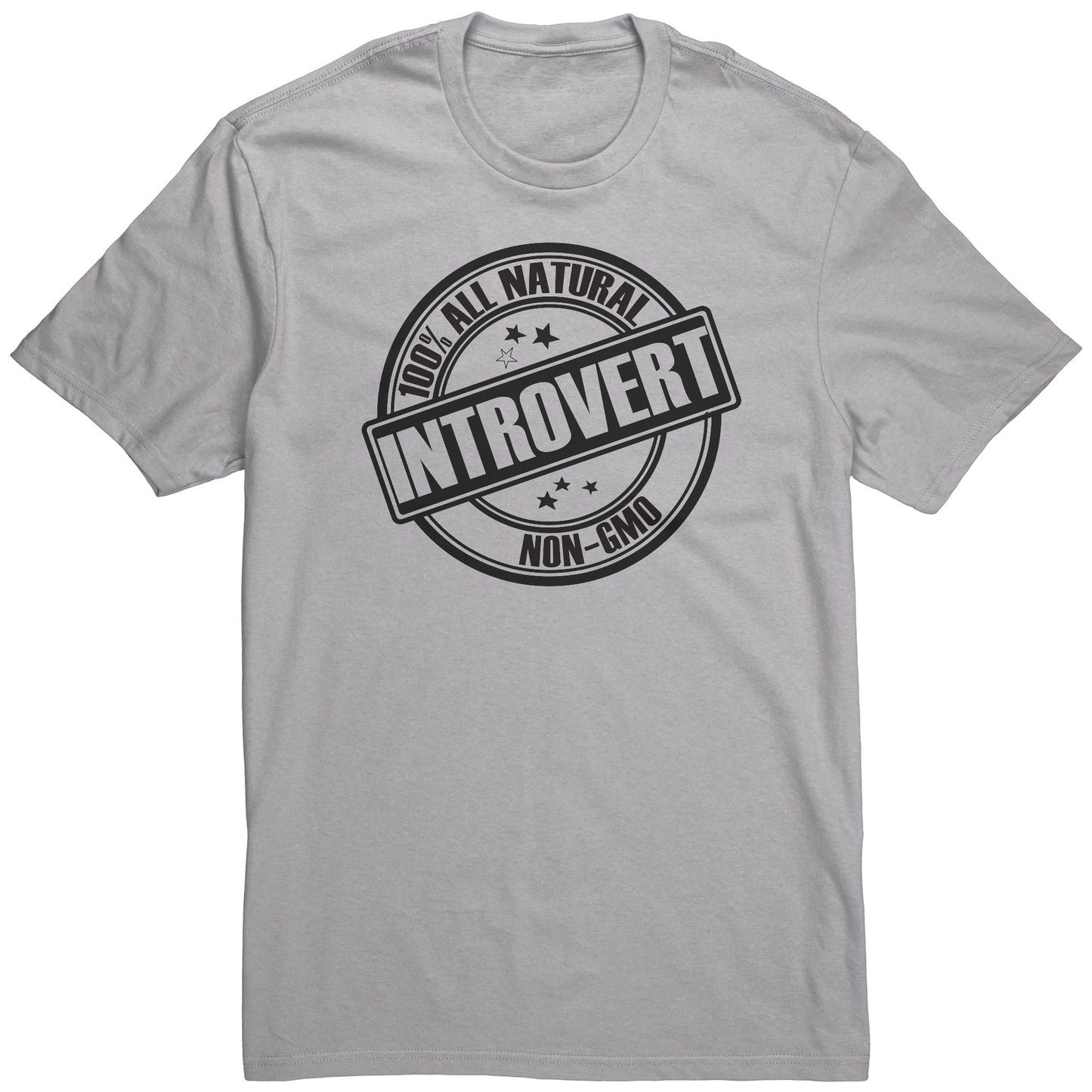 Adult Tee "100% All Natural Introvert" (black print)