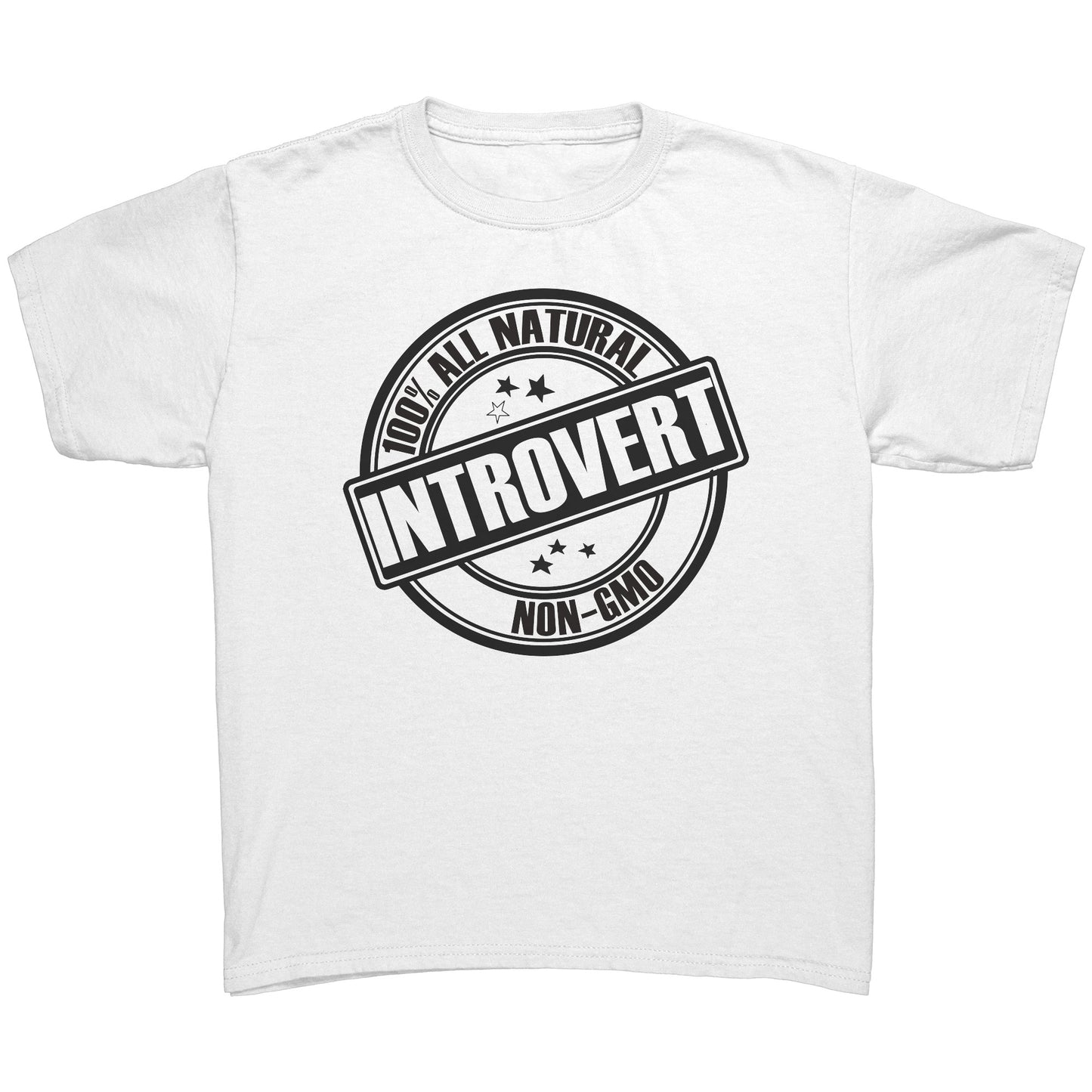 Youth Tee "100% All Natural Introvert" (black print)