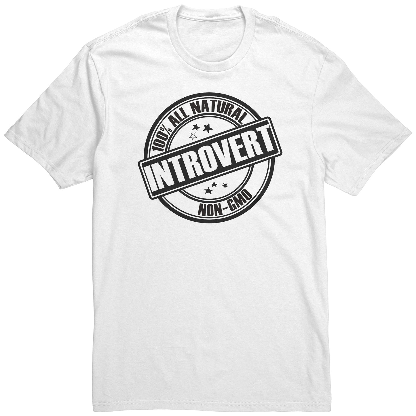 Adult Tee "100% All Natural Introvert" (black print)