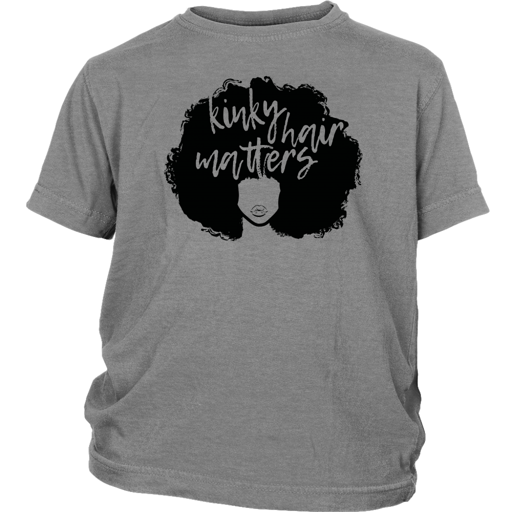 Youth & Adult Tee "Kinky Hair Matters" (black ink)