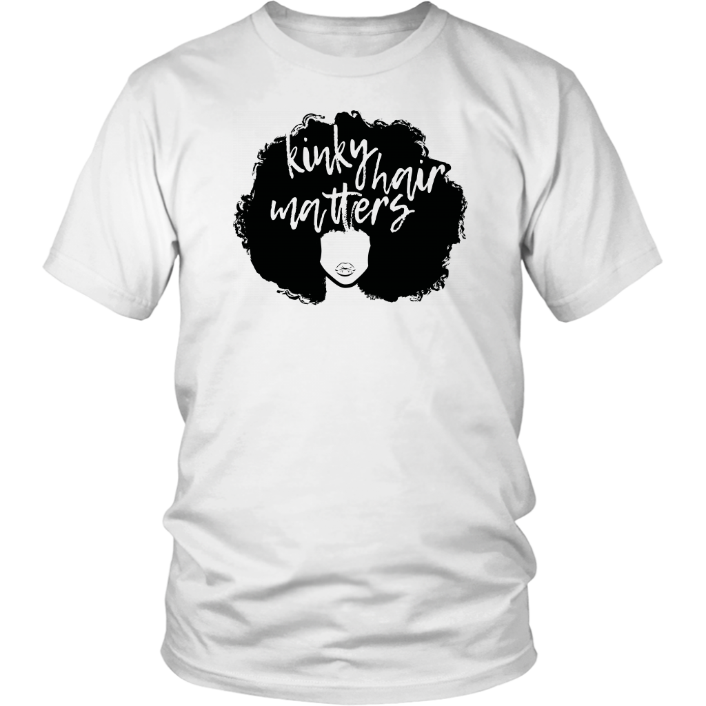 Youth & Adult Tee "Kinky Hair Matters" (black ink)