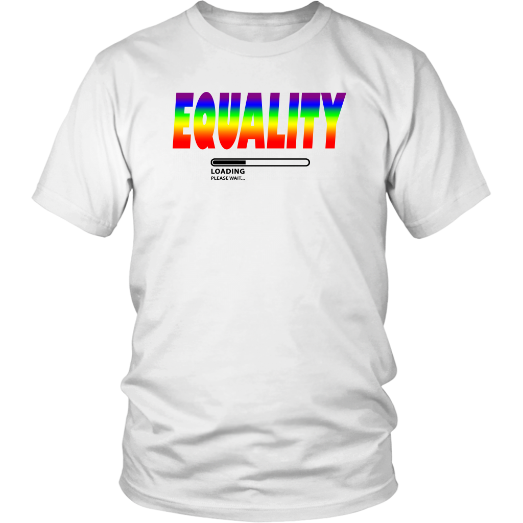 Youth & Adult Tee "LGBTQ+ Equality Loading" (black ink)