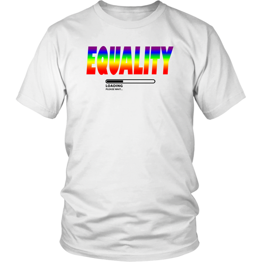 Youth & Adult Tee "LGBTQ+ Equality Loading" (black ink)