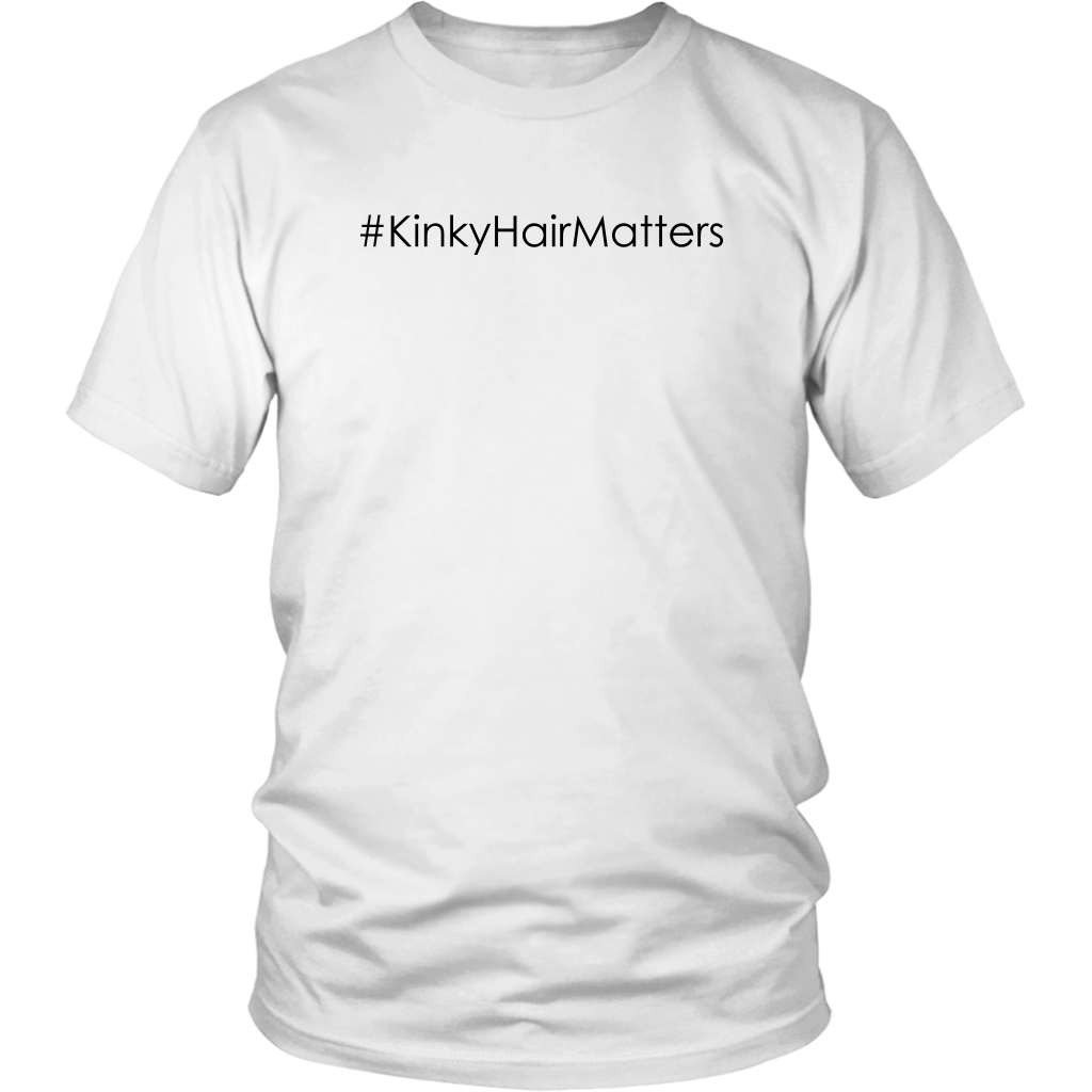 Youth & Adult Tee "#KinkyHairMatters" (black print)