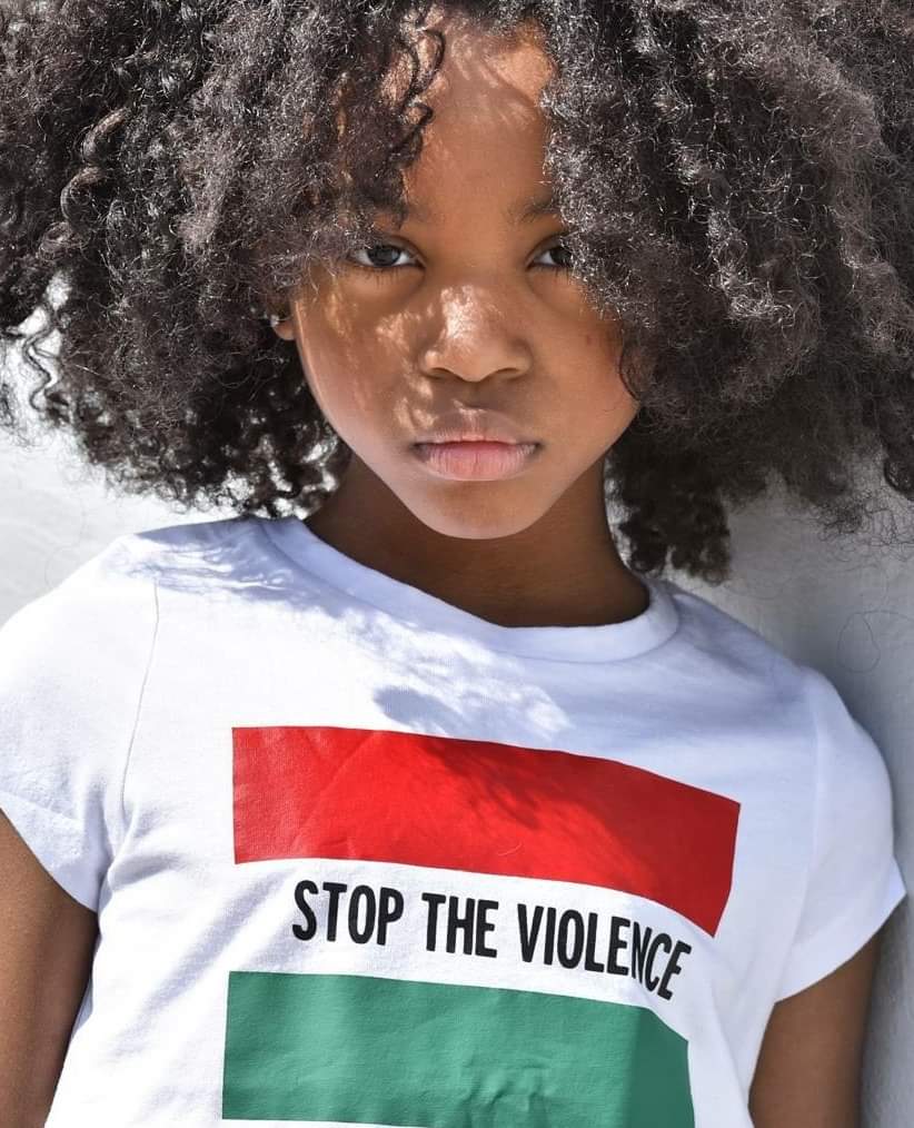 Youth & Adult Tee "Stop The Violence" (black ink)
