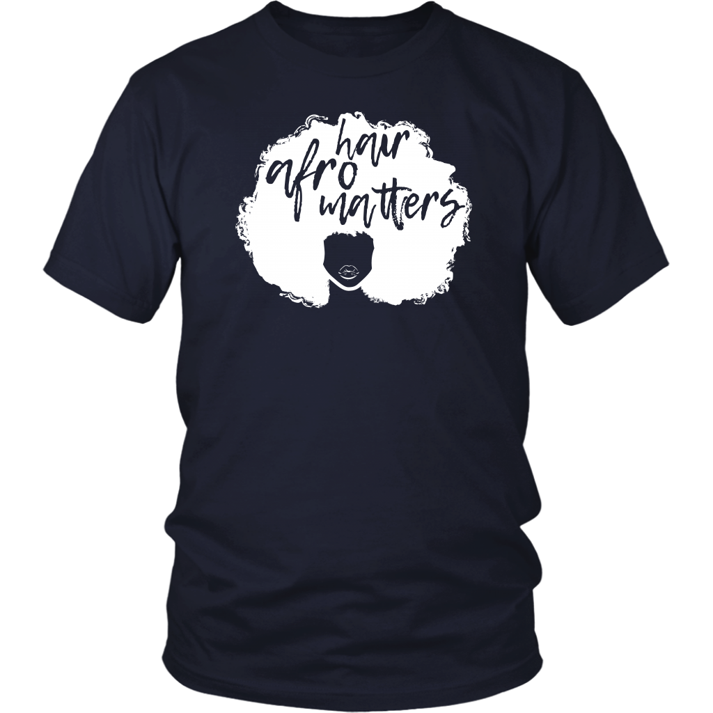 Youth & Adult Tee "Afro Hair Matters" (white ink)