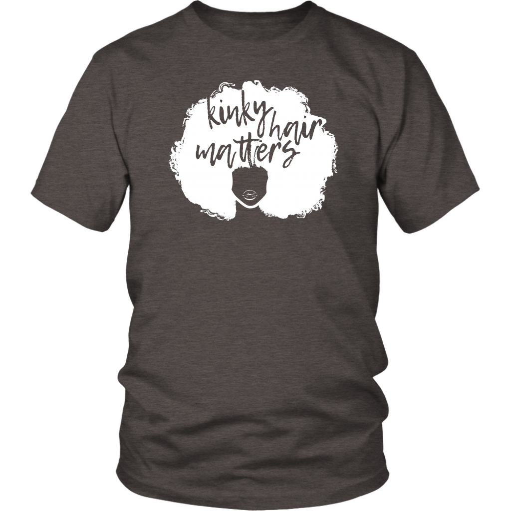 Youth & Adult Tee "Kinky Hair Matters" (white ink)