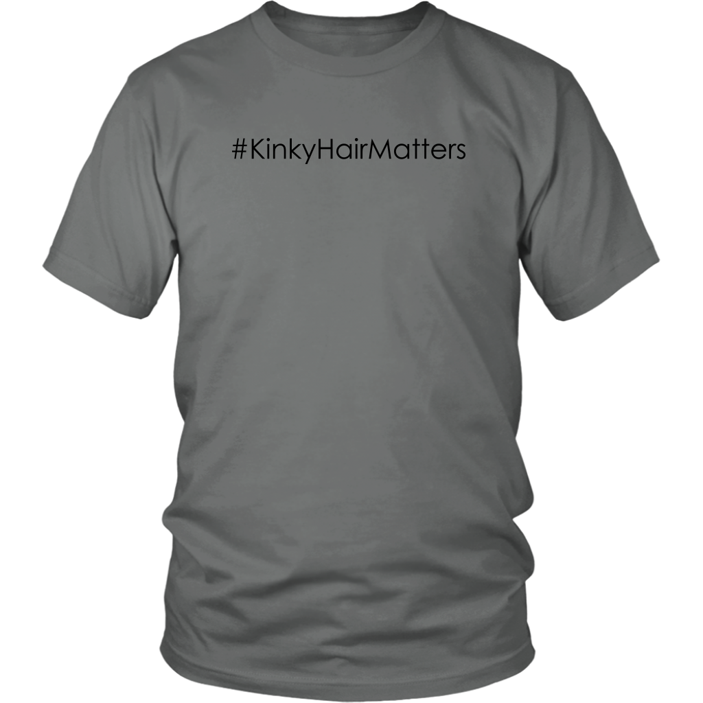 Youth & Adult Tee "#KinkyHairMatters" (black print)