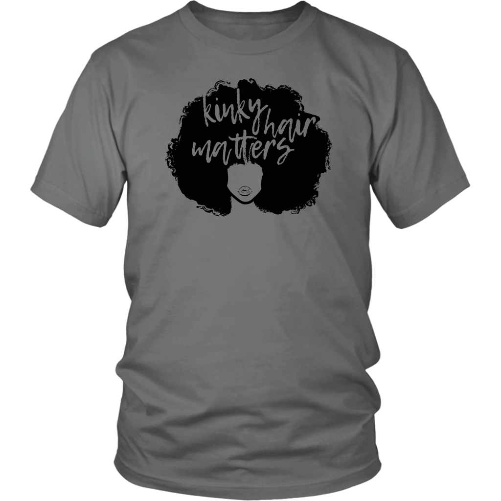 Youth & Adult Tee "Kinky Hair Matters" (black ink)