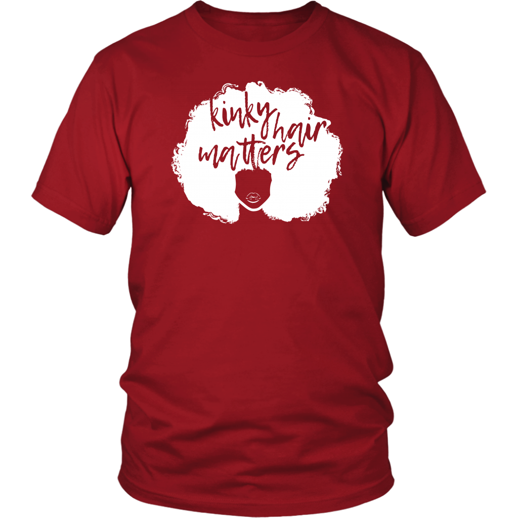 Youth & Adult Tee "Kinky Hair Matters" (white ink)